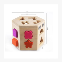 Boîte à jouets en forme de bois géométrique de forme environnementale de sécurité pour des enfants